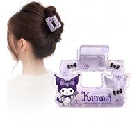 Kuromi - Fermaglio per capelli per ragazze e bambini, in acrilico, 6 x 5 cm, accessori per capelli per ragazze, graziosi fermagli per capelli per scuola, uso quotidiano, regalo, chignon, trecca