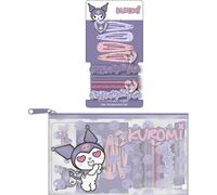 Kuromi Set di bellezza accessori | Kit per bambini con custodia, pinzette, giarrettiere e scrunchies | Accessori per acconciatura Kuromi