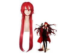 Kuroshitsuji Black Butler Grell Sutcliff Parrucca costume cosplay resistente al calore lungo dritto rosso PL-028