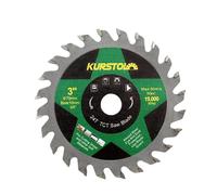 KURSTOL Disco Carburo per Legno - 75mm TCT Dischi Taglio per Legno Plastica Compensato Truciolato Multistrato con 10mm Albero