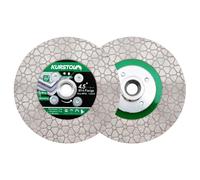KURSTOL Disco Diamantato 115MM - 2 pezzi Dischi Diamantati Disco Diamantato per Piastrelle Smerigliatrice Angelica con Flangia M14 per Tagliare Macinare di Ceramica Porcellanato Granito