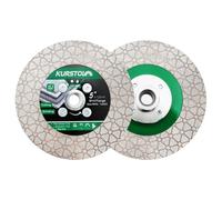 KURSTOL Disco Diamantato 125MM - 2 pezzi Dischi Diamantati Disco Diamantato per Piastrelle Smerigliatrice Angelica con Flangia M14 per Tagliare Macinare di Ceramica Porcellanato Granito