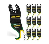 KURSTOL Lama oscillante multi utensile a gancio, 10 pezzi lame per seghe multiuso per il taglio di materiali morbidi come moquette, cartone, tegole e pavimenti in PVC