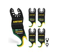 KURSTOL Lama oscillante multi utensile a gancio, 5 pezzi lame per seghe multiuso per il taglio di materiali morbidi come moquette, cartone, tegole e pavimenti in PVC