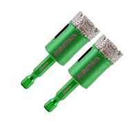 KURSTOL Punta per Trapano Diamantata - 2 pezzi 20MM Fresa Diamantata Frese per Piastrelle Gambo a Cambio Rapido per Porcellana Granito Piastrella Marmo Taglio a Secco