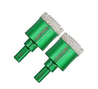 KURSTOL Punta per Trapano Diamantata - 2 pezzi 32MM Fresa Diamantata Frese per Piastrelle Gambo Triangolare per Porcellana Granito Piastrella Marmo Taglio a Secco