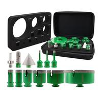 KURSTOL Punta per Trapano Diamantata Set - 6/6/8/20/25/35/50/68/110MM+50MM Fresa Diamantata+20MM Frese per Piastrelle+Adattatore a codolo esagonale per gres porcellanato granito piastrelle marmo