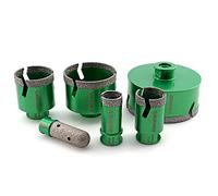 KURSTOL Sega A Tazza Diamantate Set, 5 punte diamantate 25/35/50/68/100 mm,1 Punta diamantata per fresatura 20 mm, filettatura M14 per ingrandire,modellatura piastrelle di porcellana granito