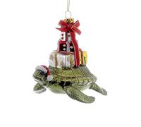 Kurt Adler 10,2 cm Glass Turtle with Gift Ornamento