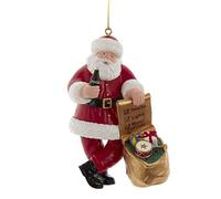 Kurt Adler CC1201 Coca-Cola Santa Hanging Ornament, 4-inch Height, Plastic