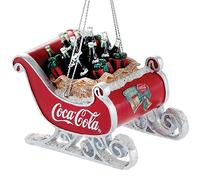 Kurt Adler Coca-Cola Slitta in Resina con Bottiglie Ornamento #CC2155