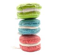Kurt Adler - Decorazione a forma di macaron glitterato, 3 pezzi assortiti