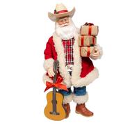 Kurt Adler Fabriché - Babbo Natale occidentale con chitarra, 28 cm