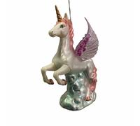 Kurt Adler Noble Gemme Frizzante 6 " Vetro Alato Unicorno Ornamento di Natale