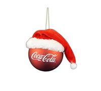 Kurt Adler Ornamento a Sfera Coca-Cola con Cappello da Babbo Natale, Vetro, Dimensioni Standard