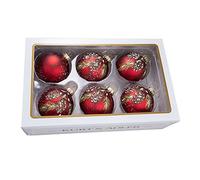 Kurt Adler Pinecone Glass Red design sfera decorativa da appendere 6 pezzi, in confezione regalo