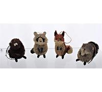 Kurt Adler - Set di 4 decorazioni da appendere a forma di animale Buri Woodland
