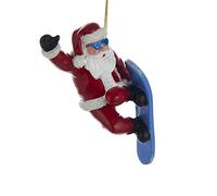 Kurt Adler Snowboard Santa Resin Ornament, 5-Inch Tall
