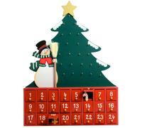 Kurt Adler Wooden Snowman with Tree Calendario dell' avvento
