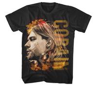 Kurt Cobain 'Coloured Side View' (Nero) T-Shirt - NUOVO E UFFICIALE