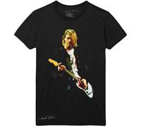 Rock Off Trade Maglietta Kurt Cobain Guitar Photo Colour Logo Ufficiale Unisex Nero M