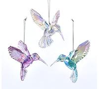 Kurt S. Adler Acrilico iridescente uccello ornato 3/colori assortiti