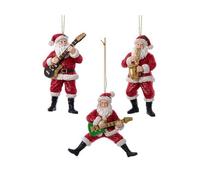 Kurt S. Adler Babbo Natale con chitarre e sassofono ornamenti, 3 assortiti