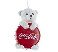 Kurt S. Adler Coca Cola Polar Bear Cub with Bottle cap Ornament CC2194 New