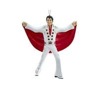 Kurt S. Adler Elvis in abito bianco con mantello rosso ornamento