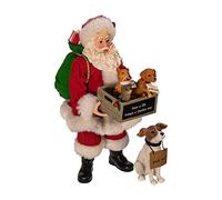 Kurt S. Adler Kurt Adler 30,5 cm Fabriché Adopt-a-Pet Dog, 2 pezzi Set Babbo Natale