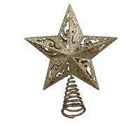 Kurt S. Adler Kurt Adler H9100 8-inch Gold Glittered 5 Point Star Treetop 8 inch Glitter, Oro, Set di 1