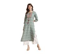Kurtas da donna, pronto da indossare, stile indiano, pronto per l'uso, kurtis etnico, tunica, top da donna, Verde mare-1, M