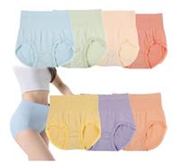 KURTIK Mutandine a vita alta per sollevamento dell'anca, senza tracce, comode mutandine traspiranti in cotone elasticizzato senza cuciture (7 pezzi, A, L (40-65 kg)), Multicolore