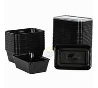 KURTT 100 contenitore Mealprep, pasti microonde con coperchi, salvafreschezza, riutilizzabili, adatti al microonde, lavabili in lavastoviglie (nero, 750 ml)
