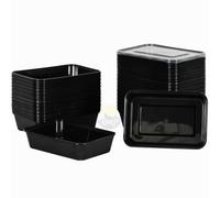 KURTT 100 contenitore Mealprep, pasti microonde con coperchi, salvafreschezza, riutilizzabili, adatti al microonde, lavabili in lavastoviglie (nero, 500 ml)