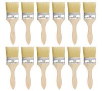 Kurtzy 12pz Set Pennelli Pittura Professionali Riutilizzabili Testina da 6 cm & Lunghezza 19,5 cm - Set Pennello Pittura con Manico Legno per Pittura Trucioli, Silicone, Gesso, Colorazione e Colle