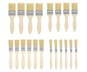 Kurtzy 20pz Set Pennelli Pittura Professionali- Set Pennelli per Dipingere in Legno da 5,08, 3,81, 2,54 e 1,27cm - Pennelli per Acrilico, Vernici, Colle e Fai da Te per Casa - Pennello Pittura Muro