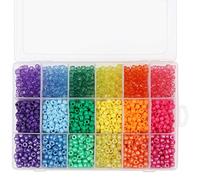 Kurtzy 2300 perline Pony perline in plastica multicolore con scatola di immagazzinaggio, perline acriliche, 6 mm, perline per braccialetto, perline per capelli, kit perline multicolore