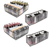 Kurtzy 4 Pezzi Organizer Armadio - 2 Scatole a Rete a 6 Griglie Grandi e 2