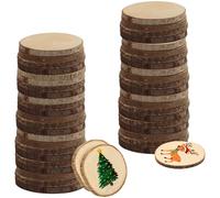 Kurtzy 50 Tronchi Legno Decorativi Cerchi Legno Tondo Grezzi - Dischi Legno 6-7