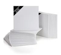 Kurtzy Confezione da 24 tele da dipingere, 20 x 20 cm, telaio quadrato e preteso, adatto per pittura acrilica e ad olio, nonché per schizzi e disegni, tela da dipingere, grande