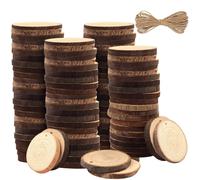 Kurtzy Dischetti Legno Grezzo (100pz) - 3-5 cm di Diametro, 5 mm di Spessore -