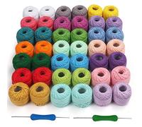 Kurtzy Gomitoli Cotone per Uncinetto Set (42 Filati x Uncinetto) - 2 Uncinetti