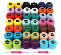 Kurtzy Gomitoli Cotone per Uncinetto Set (42 Filati x Uncinetto) - 2 Uncinetti