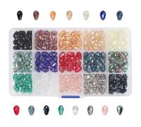 Kurtzy Kit Gemme Vetro Decorative (225 Pezzi) - 12 x 7,7 mm - 15 Colori