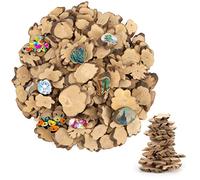Kurtzy Pezzi di Legno Grezzo (500g) - Dischetti Legno da 2-5,5 cm di diametro - Fette di Legno con Corteccia Senza Fori - Tronchetti di Legno da Decorare per Fai-da-Te, Ornamenti Natalizi, Matrimoni
