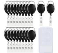 Kurtzy Porta Badge Retrattile per Carta (20pz) - Porta Tessere Plastica Impermeabile Resistente con Bobina Retrattile Badge Holder - Card Holder Porta Badge Infermiere Orizzontale per Pass