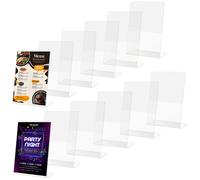 Kurtzy Portafoto da Tavolo in Plastica Trasparente (Confezione da 12) - Espositori da Banco Inclinati - Porta Menu da Tavolo, Poster, Volantini, Porta Avvisi da Tavolo, Bigliettini e Cornice Acrilico