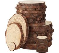 Kurtzy Rondelle in legno naturale grezzo (set di 30) - 3 - 16 cm di diametro, fette di legno grezzo con corteccia e senza fori, in legno per piroincisione, artigianato e decorazione di Natale e di