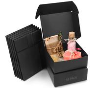 Kurtzy Scatola Nera Cartone Kraft (50pz) - Scatola Cartone con Coperchio 12 x 12 x 5 cm - Scatoline Portaconfetti e Scatole Bomboniere Facile Assemblaggio per Feste, Compleanni, Matrimonio